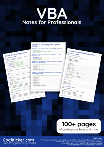 VBA Notes for Professionals